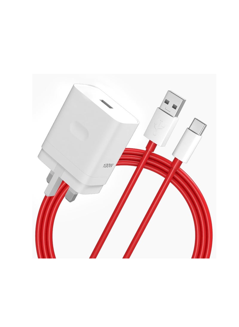 For OPPO SUPERVOOC 100W Power Adapter, Supervooc Charger USB Plug Charger Type-A Wall Charger VOOC Fast Charger w/ 1m USB C Cable for Oppo Find X8 X7 X6 X5 X5 Lite X3 X2 Pro A78 A79 A58 A38 Reno 13 12 F 11F 10 9 8 7 6 5 4  - Image 2