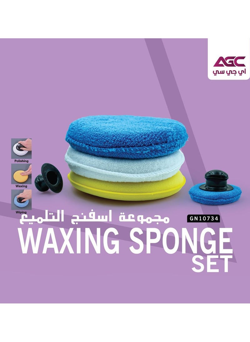 Agc Automotive Care Waxing And Polishing Sponge Set With Ergonomic Handle - WSP023 - Image 1