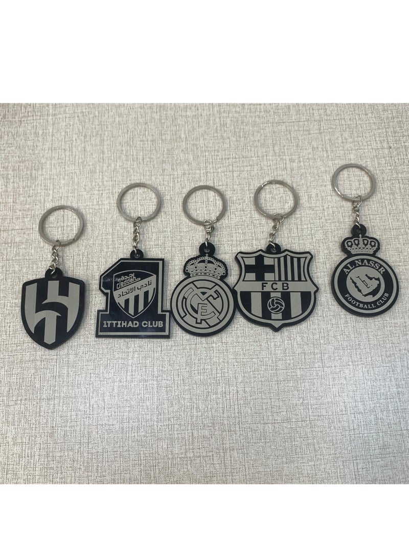 حكاية شمعة الهلال ، ميدالية أكريلك أسود حفر ليزر بشعار ناديك المميز - Image 3