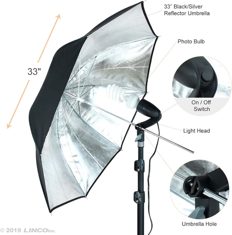 Lincostore Photography Photo Portrait Studio Lighting 600W Umbrella Continuous Lighting Kit for Video Shooting AM126 - Image 5