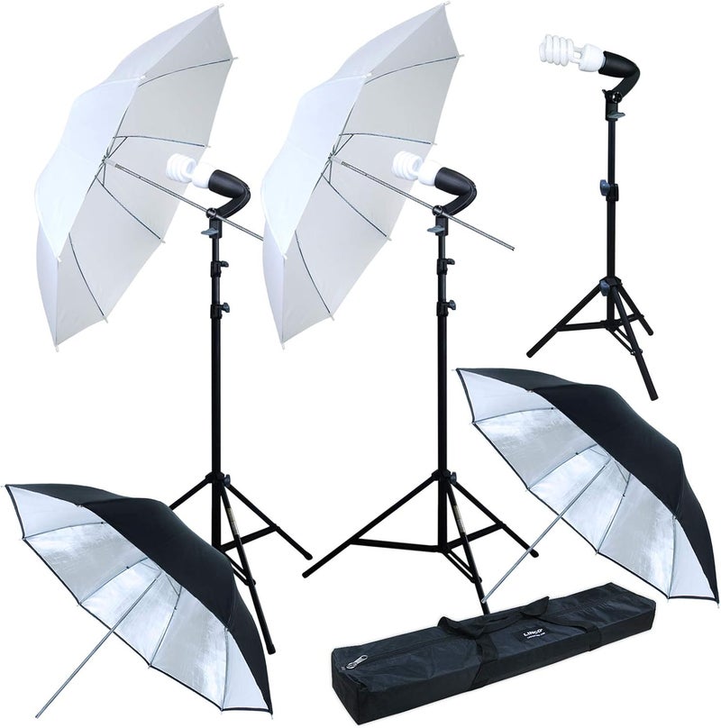 Lincostore Photography Photo Portrait Studio Lighting 600W Umbrella Continuous Lighting Kit for Video Shooting AM126 - Image 1