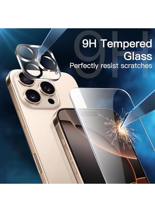 Jetech Screen Protector For Iphone 16 Pro Max 6.9 Inch With Camera Lens Protector Easy Installation Tool Tempered Glass Film Hd Clear 2 Pack Each - Image 3