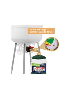 SYOSI Propane Adapter 1lb to 20lb Fit for QCC1 Propane Refill Elbow Adapter with Gauge and ON-Off Control Valve for 1LB Propane  - Image 5