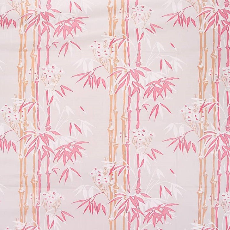SHAVIN PVC Flower Printed Bathroom Shower Curtain with Hooks -Pack of 2 (54 x 84 Inches, Pink) - Image 2