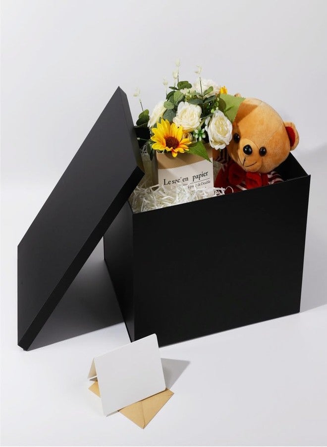 UoeRing Black Extra Large Gift Box 1Pcs 17x13x11 inch,luxury Gift Box with Lid for Birthday Christmas Valentine's Day Mother's Day (Contain Pull Bows,Card,Envelope,Filler - Image 4