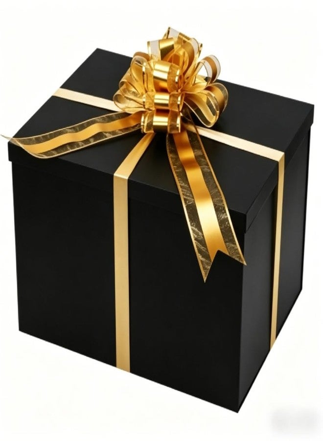 UoeRing Black Extra Large Gift Box 1Pcs 17x13x11 inch,luxury Gift Box with Lid for Birthday Christmas Valentine's Day Mother's Day (Contain Pull Bows,Card,Envelope,Filler - Image 1