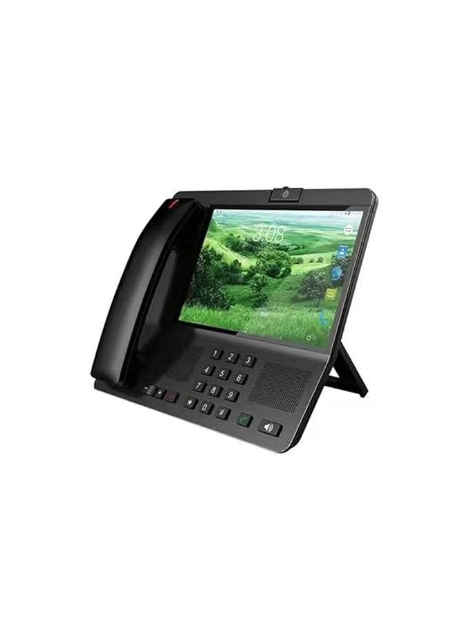 DLNA Smart LTE 4G Fixed Wireless Landline Android Video Phone, 8-Inch IPS Touchscreen, Dual SIM, 4000mAh Battery, Android 8.1 OS – Black