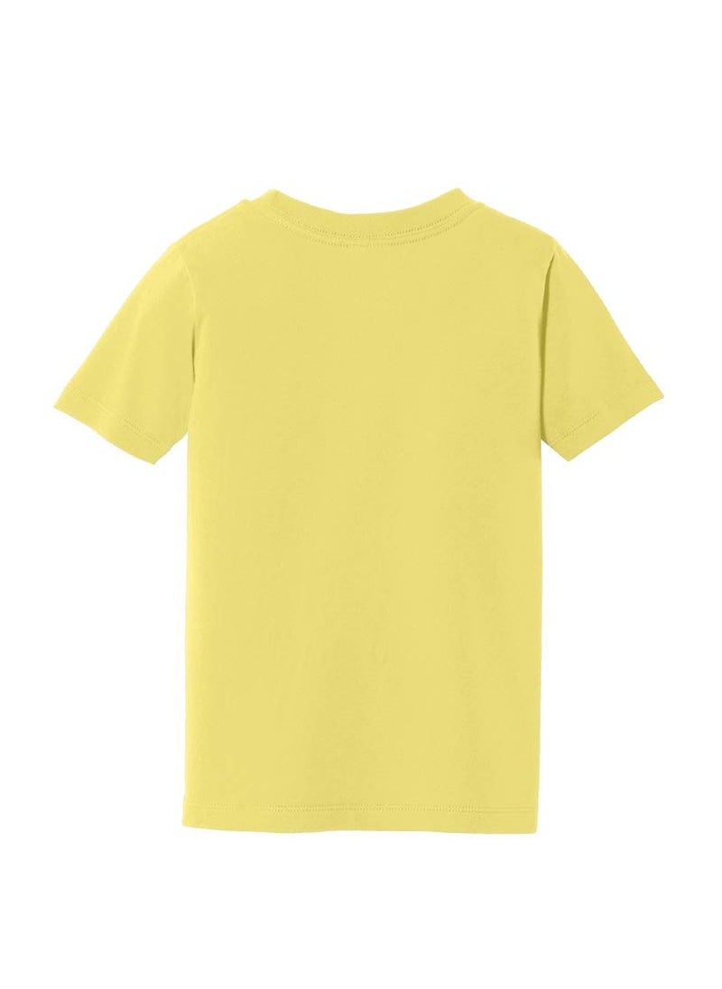 PRINTSHOP4ME - Pack of 5 Kids Yellow Smiley Face T-Shirts - Kids Unisex Round Neck Cotton Short Sleeve Tees - Soft and Comfortable Emoji T-Shirts for Kids - Image 1