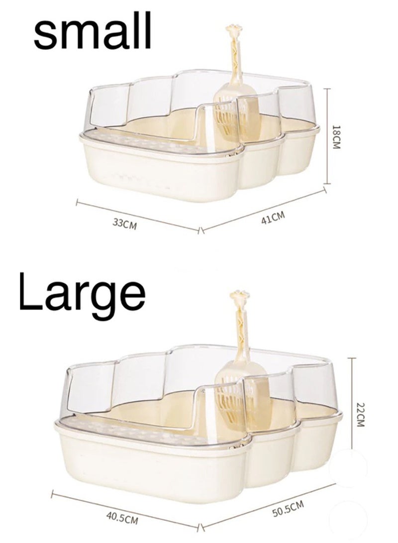 Semi enclosed indoor cat litter box, easy clean litter box with high sided potty for cats