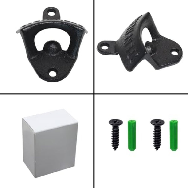 Cast Iron Bottle Opener Wall Mounted Beer Cap Opener Mountable for Wooden Post Table Board Craft - Image 5