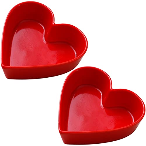 Sizikato Heart Shaped Ceramic Bowl - 2 PCS, 6 Inch Salad & Dessert Bowl - Image 1