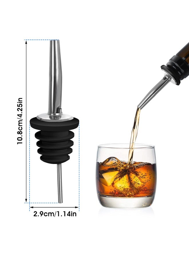 Bottle Speed Pourers For Spirits, 12Pcs Stainless Steel Liquor Spirits Pourer Bar Accessories Dispenser Wine Alcohol Olive Oil Syrup Vinegar Bottles - Image 3