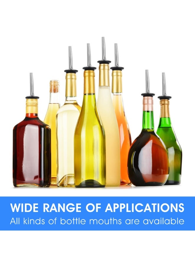 Bottle Speed Pourers For Spirits, 12Pcs Stainless Steel Liquor Spirits Pourer Bar Accessories Dispenser Wine Alcohol Olive Oil Syrup Vinegar Bottles - Image 4