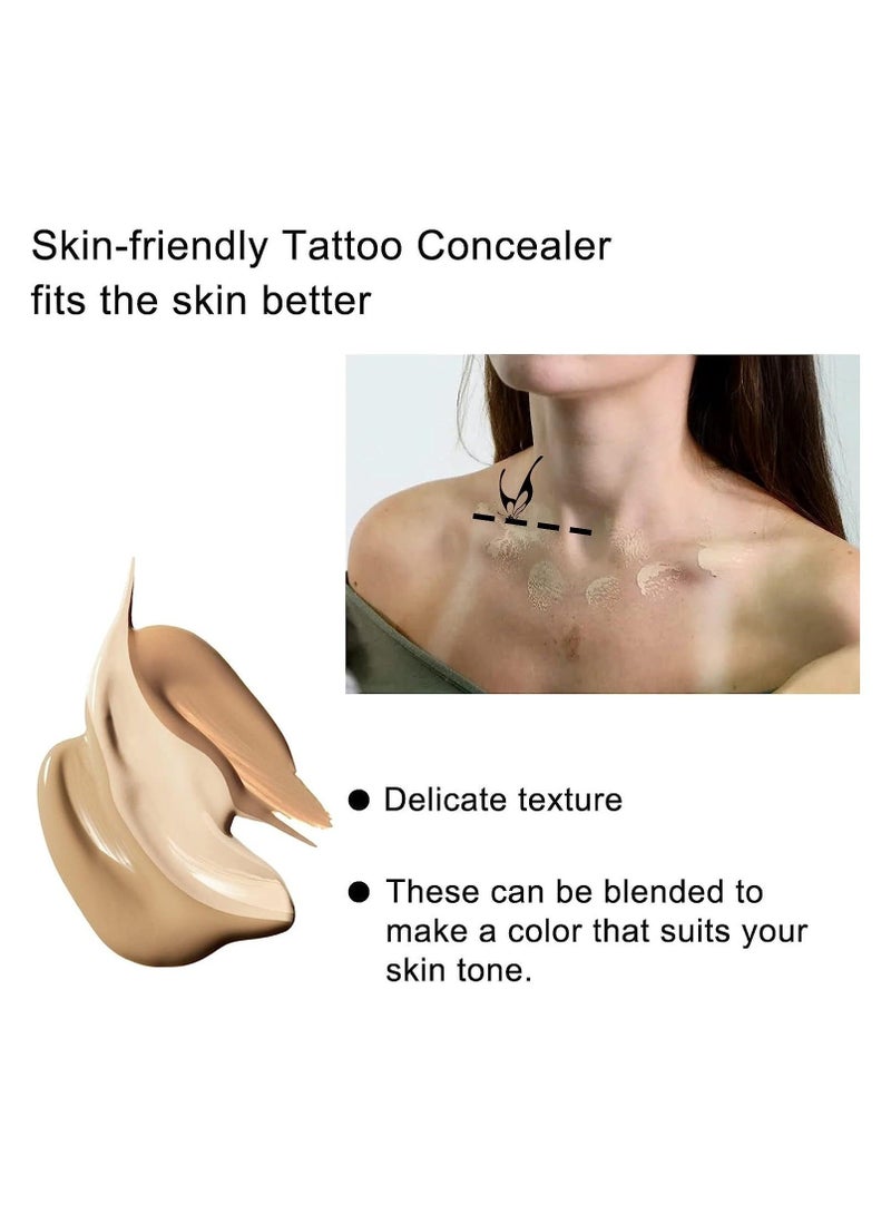 Captaintech Cover Up Makeup Waterproof, Concealer, Scar Cover Up Makeup Waterproof, Professional Skin Concealer Set for Dark Spots, Scars, Vitiligo, Body Makeup Cover - Image 5
