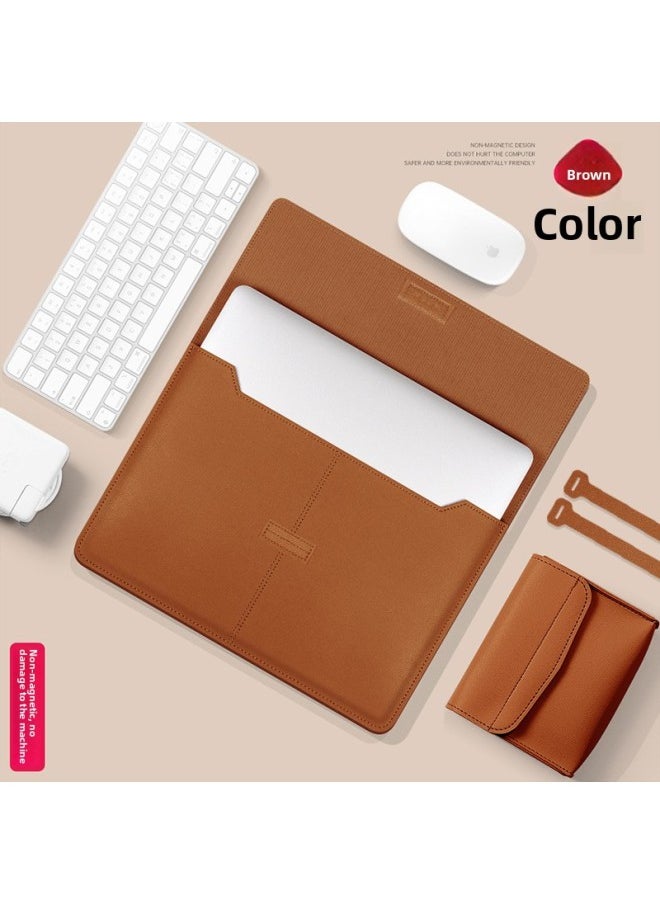Generic - For Apple Notebook 13.3Macbook Computer Bag For Huawei Three-in-One Envelope Bag Inner Bag Style-Color:Brown (send Accessories Package)-Applicable Model:11/12 Inch Universal - Image 1