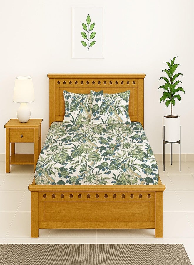 TARAIN COLLECTION Cotton Flat Double Bedsheets with 2 Pillow Covers 18x28 Inches (Multicolor) 90x100 Inches - Image 2