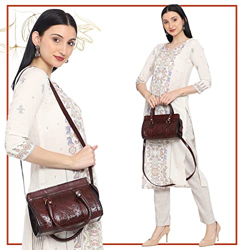 zygma Genuine Leather Sling Bag for Women | Handmade Compact Shoulder Bag with Adjustable Strap | Everyday Office & Travel Use - Image 3