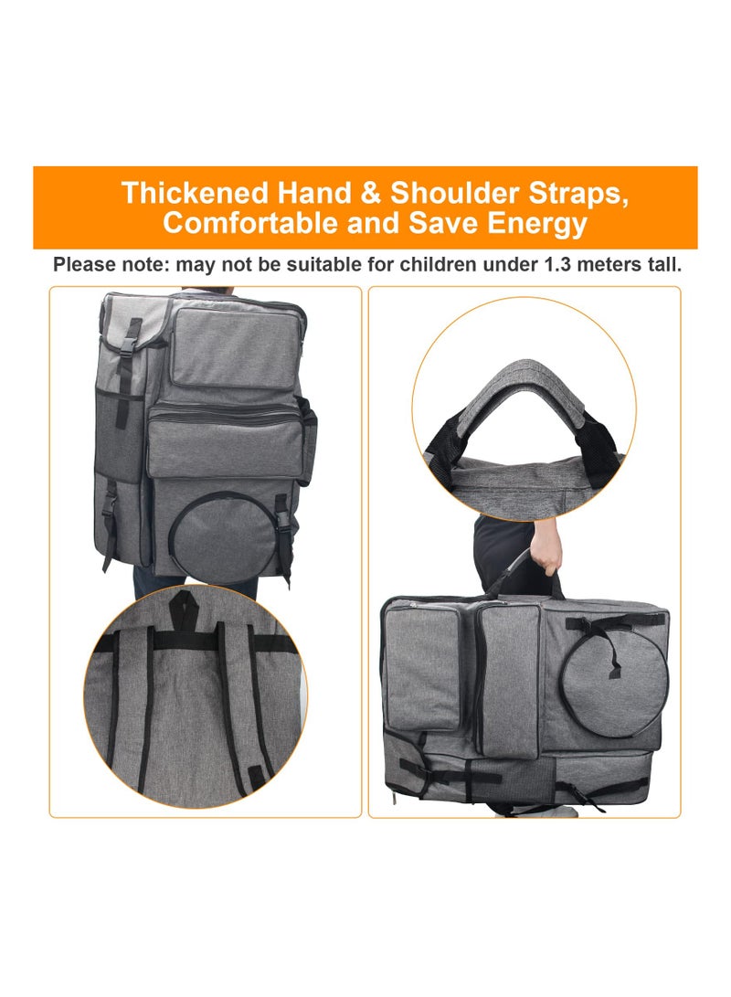 SYOSI Canvas Art Portfolio Bag, 20"x26" Artist Backpack Outdoor Drawing Carry Case Traveling Art Tote Bag Art Accessories Carrier Screen Transport Bag for Drawing Board, Screen, Accessories - Image 3