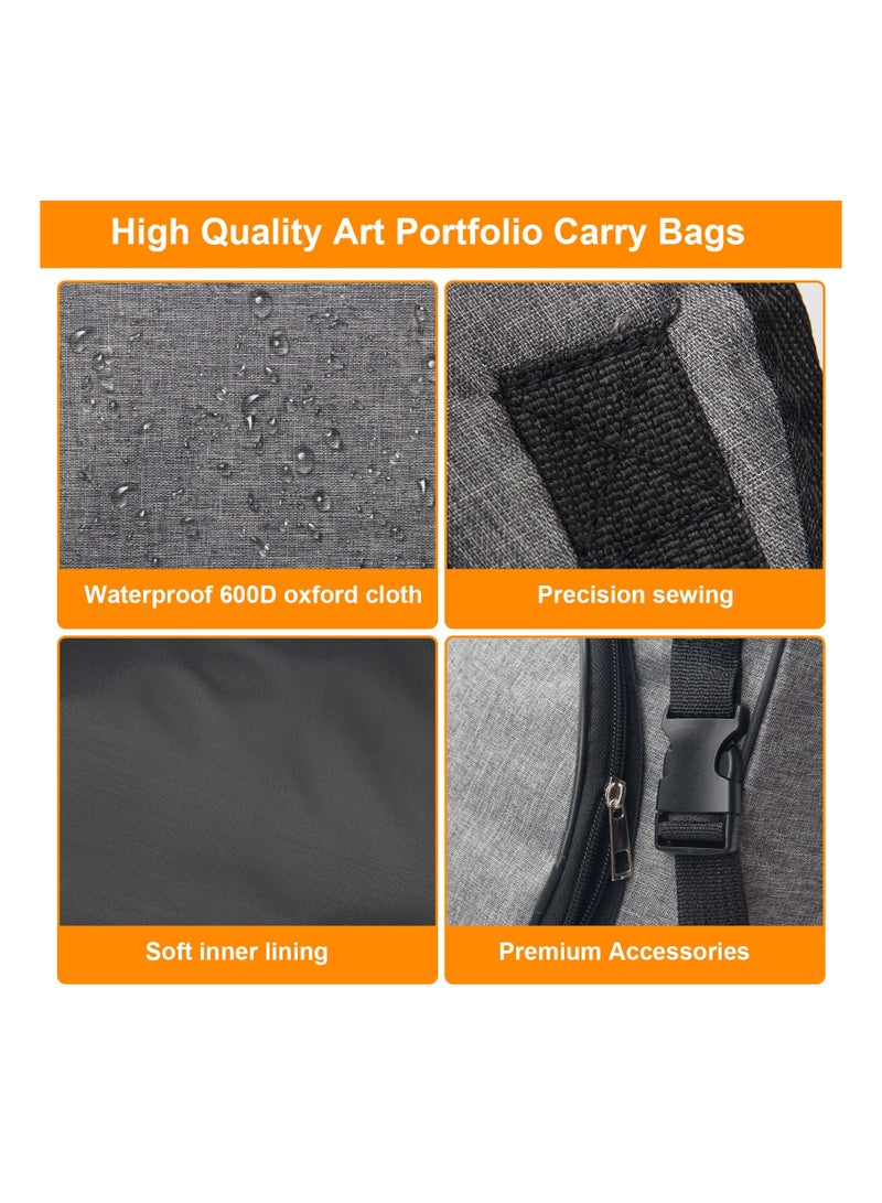 SYOSI Canvas Art Portfolio Bag, 20"x26" Artist Backpack Outdoor Drawing Carry Case Traveling Art Tote Bag Art Accessories Carrier Screen Transport Bag for Drawing Board, Screen, Accessories - Image 4