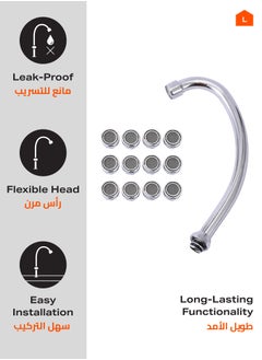 LAWAZIM 2-Piece Spout Kitchen Faucet - Carved with 12-Piece Plastic Aerator Set, Iron Faucet, Leak-Proof, Anti-Rust, Universal Fit Easy Install Splash-Free Water-Saving for Kitchen Bathroom Washbasin  - Image 2