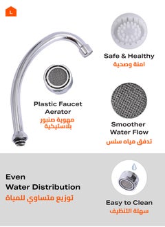 LAWAZIM 2-Piece Spout Kitchen Faucet - Carved with 12-Piece Plastic Aerator Set, Iron Faucet, Leak-Proof, Anti-Rust, Universal Fit Easy Install Splash-Free Water-Saving for Kitchen Bathroom Washbasin  - Image 4