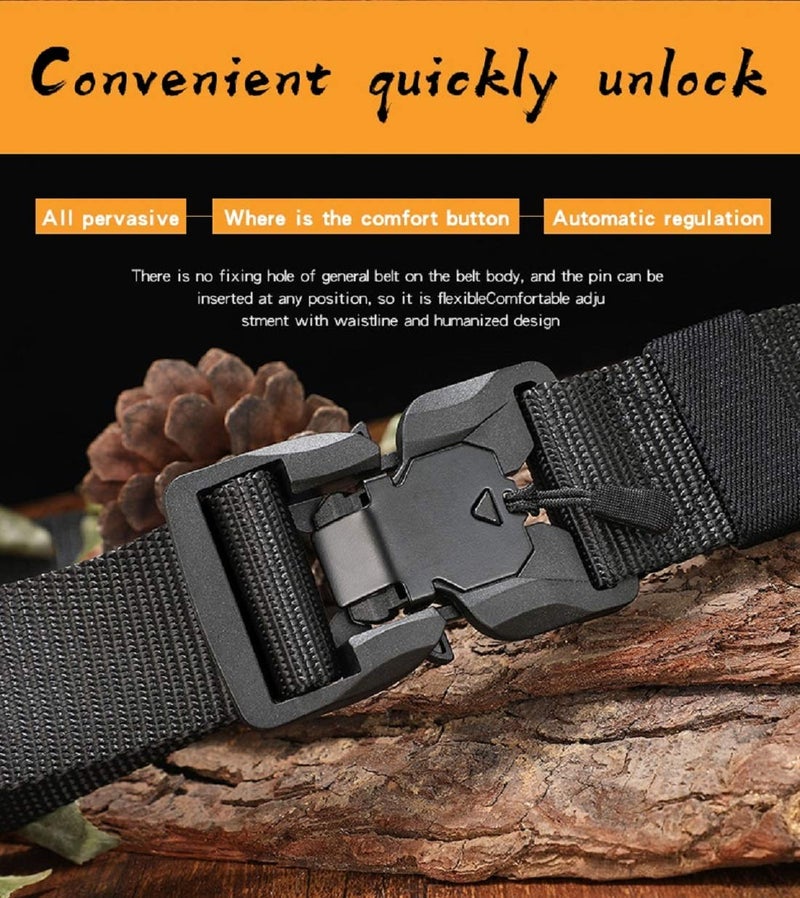 Contacts Synthetic Quick Release Buckle Nylon Belt for Men | Men's Nylon Belt (Free Size) - Image 4
