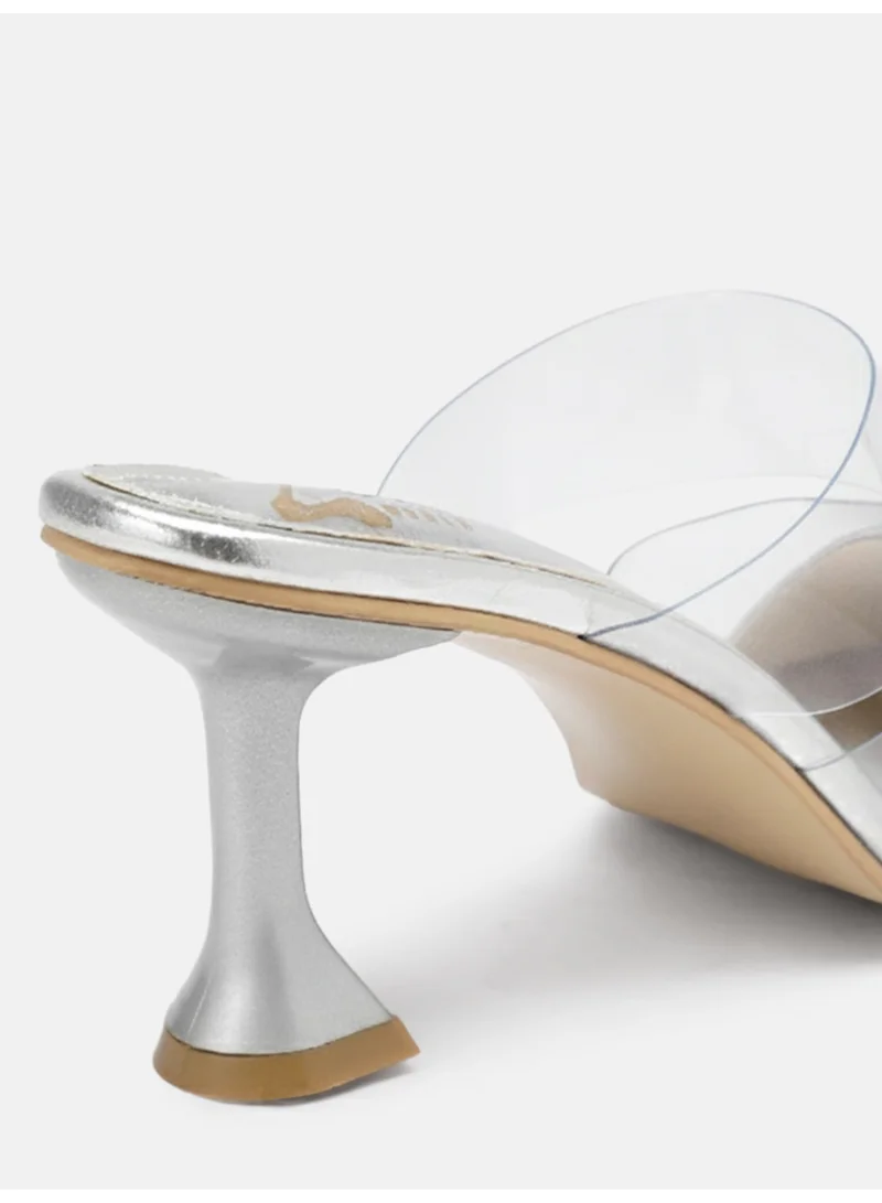 ZORIWORLD Silver Zoriworld Amor Silver Heels 3.5 Heel Rubber Sole for Women | Best Price UAE
