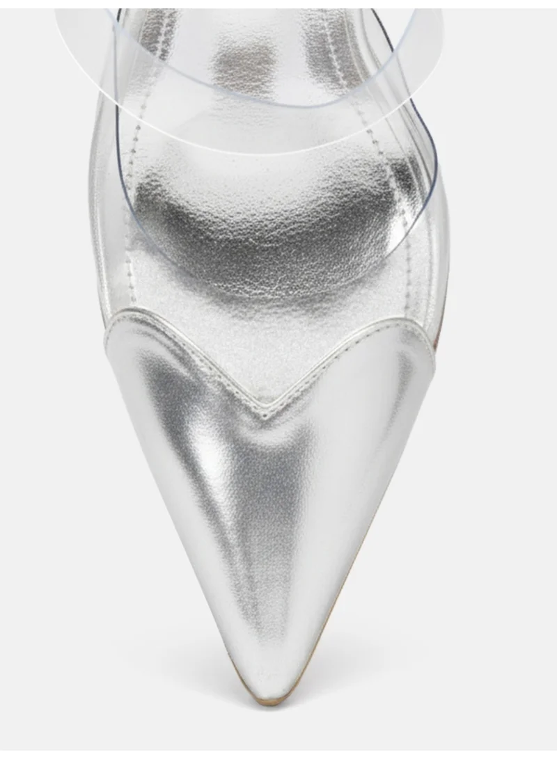 ZORIWORLD Silver Zoriworld Amor Silver Heels 3.5 Heel Rubber Sole for Women | Best Price UAE