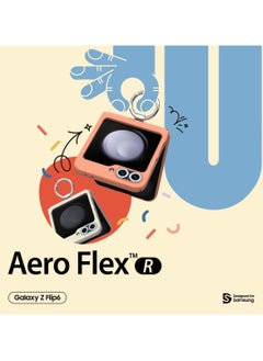 araree araree Aero Flex R Samsung Galaxy Z Flip 6 Case with Hinge Protection & Ring Protective Slim Cover Protective Body (PC) with Hinge Protector TPU Compatible with Galaxy Z Flip 6 5G - Peach Coral  - Image 2