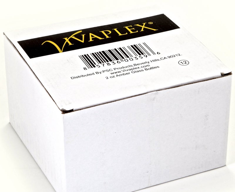 Vivaplex زجاجات فيفابلكس 12، كهرماني، 2 أونصة، مع قطارات زجاجية - Image 2