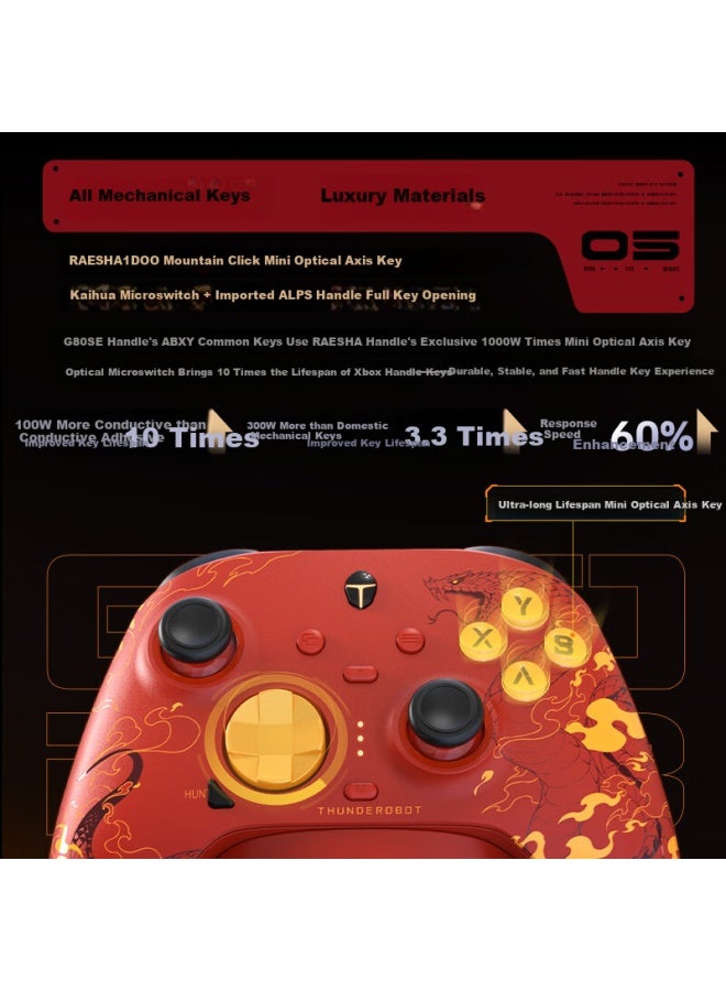 ThundeRobot وحدة تحكم الألعاب اللاسلكية Thunderobot G80 Se مع مفتاح اهتزاز الزناد الأصلي ومفتاح التحكم في الزناد وبلوتوث Xbox واستشعار الحركة وقاعدة شحن الكمبيوتر الشخصي NS - Image 5