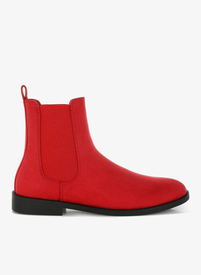 London Rag London Rag Women's Low Block Heel Chelsea Boots In Red