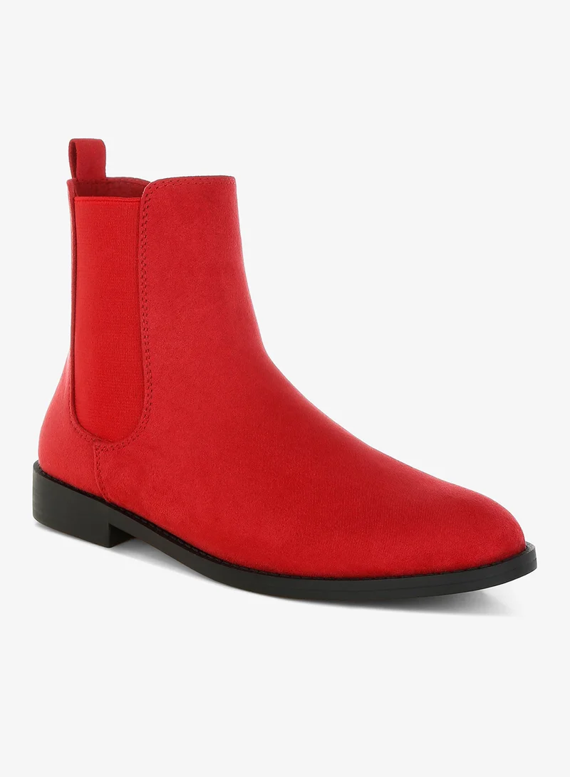 London Rag London Rag Women's Low Block Heel Chelsea Boots In Red