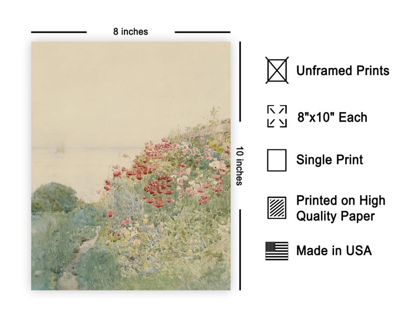 Poster Master Field of Poppies Print - Meadow Poster - Watercolor Flower Art - Gift for Men & Women - Floral Aesthetic Decor for Living Room, Bedroom or Office - 8x10 UNFRAMED Wall Art - Image 2