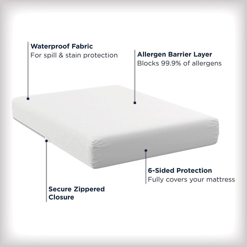 Aller-Ease Waterproof Allergy Protection Zippered Mattress Protector, Full - Image 3