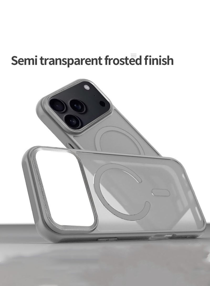 ELTRAZONE iPhone 17 Pro Max 5G 2025 Hard Silicone Hybrid Translucent Case | Slim Stylish Shockproof Magnetic MagSafe Compatible Protective Phone Cover (MCMPMN) – Grey - Image 3
