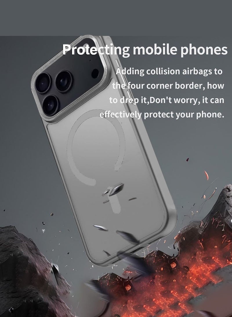 ELTRAZONE iPhone 17 Pro Max 5G 2025 Hard Silicone Hybrid Translucent Case | Slim Stylish Shockproof Magnetic MagSafe Compatible Protective Phone Cover (MCMPMN) – Grey - Image 4