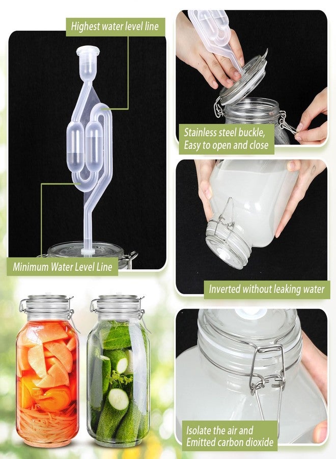Teenyyou مجموعة تخمير مكونة من قطعتين من برطمانات التخمير مع أوزان التخمير وأقفال الهواء لتحضير مخلل الملفوف والخضراوات وغيرها من الأطعمة المخمرة (3 لتر) - Image 3