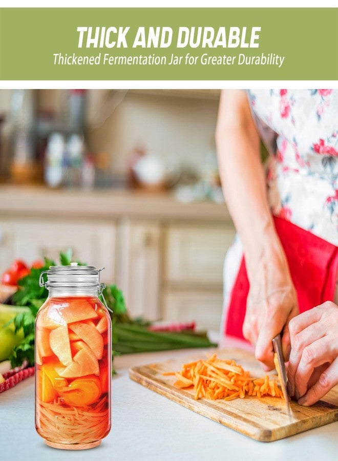 Teenyyou مجموعة تخمير مكونة من قطعتين من برطمانات التخمير مع أوزان التخمير وأقفال الهواء لتحضير مخلل الملفوف والخضراوات وغيرها من الأطعمة المخمرة (3 لتر) - Image 5