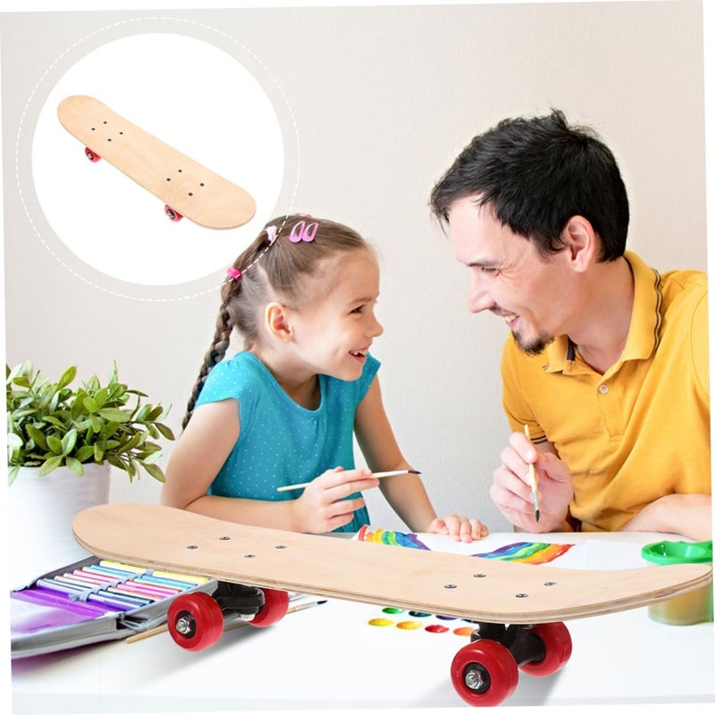 Yardwe DIY Skateboard Blank Skateboard for Boys and Girls 60x15cm Unfinished Sketchboard Wheels Creative Art Craft Toy Present - Image 5