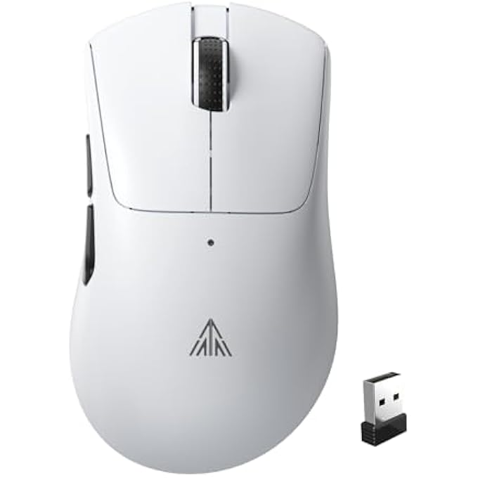 SOLAKAKA SM805 LIGHTWEIGHT WIRELESS GAMING MOUSE,24000 DPI,TRI-MODES CONNECTION,BT5.0/TYPE-C WIRED/2.4G WIRELESS MOUSE GAMING WITH 2 SIDE BUTTONS, ENGINEERING GRIP CUSTOM MOUSE FOR GAMER,WHITE - Image 1