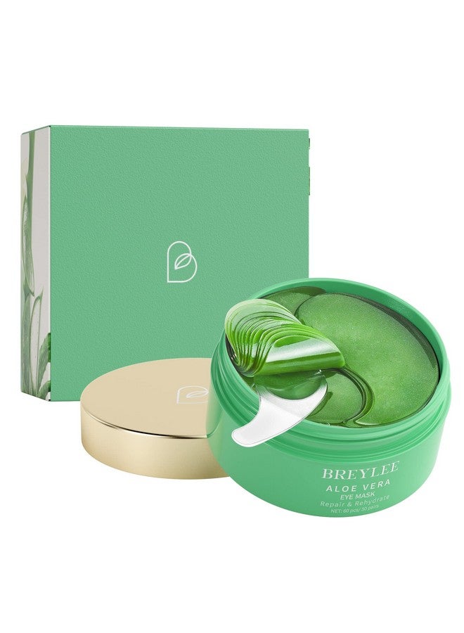 Breylee Aloe Vera Eye Masks 60 Pcs Reduce Puffy Eyes & Dark Circles Firm & Improve Under Eye Skin Pure Natural Extracts For Youthful Appearance & Reduction Of Fine Lines And Wrinkles. - Image 1