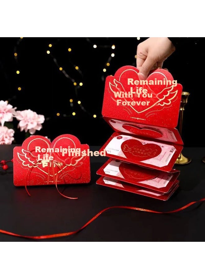 Green Reed Qingwei Valentine's Day Proposal Confession Ceremony Feeling Folding Red Envelope For Boy Girl Birthday Gift The Rest Of My Life With You 10 Cards - Image 3