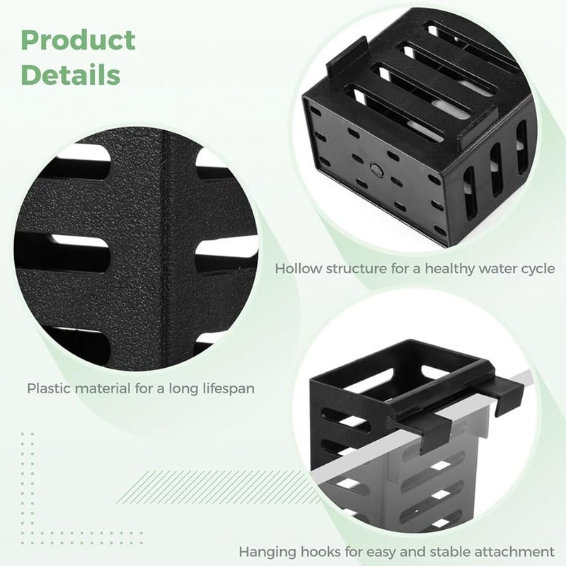 مجموعة أواني النباتات المعلقة لحوض السمك من 8 قطع مع خطاطيف لعرض حوض الأسماك - Image 3