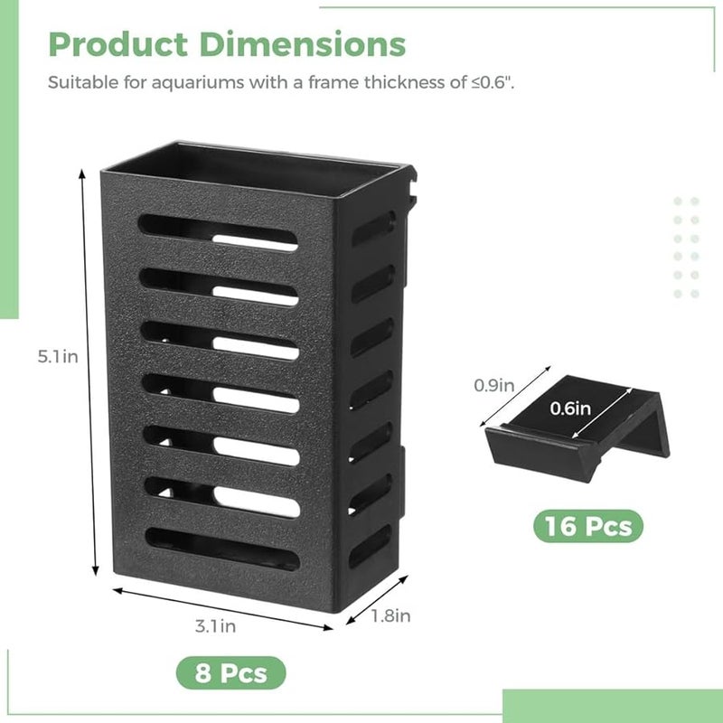 مجموعة أواني النباتات المعلقة لحوض السمك من 8 قطع مع خطاطيف لعرض حوض الأسماك - Image 4