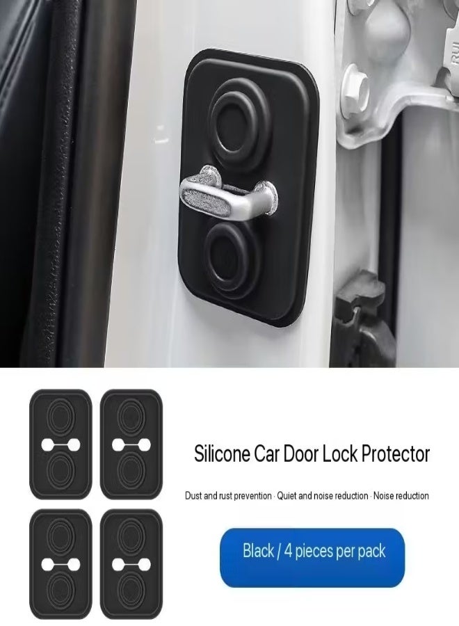 4pcs Silicone Car Door Shock Absorber Locks – Anti-Collision Protection, Noise Reduction  Anti-Slip Design – Universal Fit for Most Vehicles, Durable Silicone Door Lock Protectors, Automotive Safety Accessories - Image 1