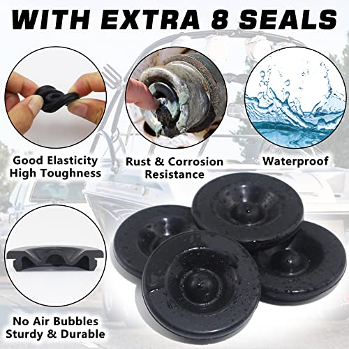 GREPSPUD 2pcs 2.44'' Trailer Hub Dust Caps, Trailer Spindle Bearing Dust Cap Cup Grease Cover Caps & Extra Rubber Plugs for 5200 to 6000 lbs Boat Trailer Dexter EZ Lube Trailer Camper RV Axle - Image 5