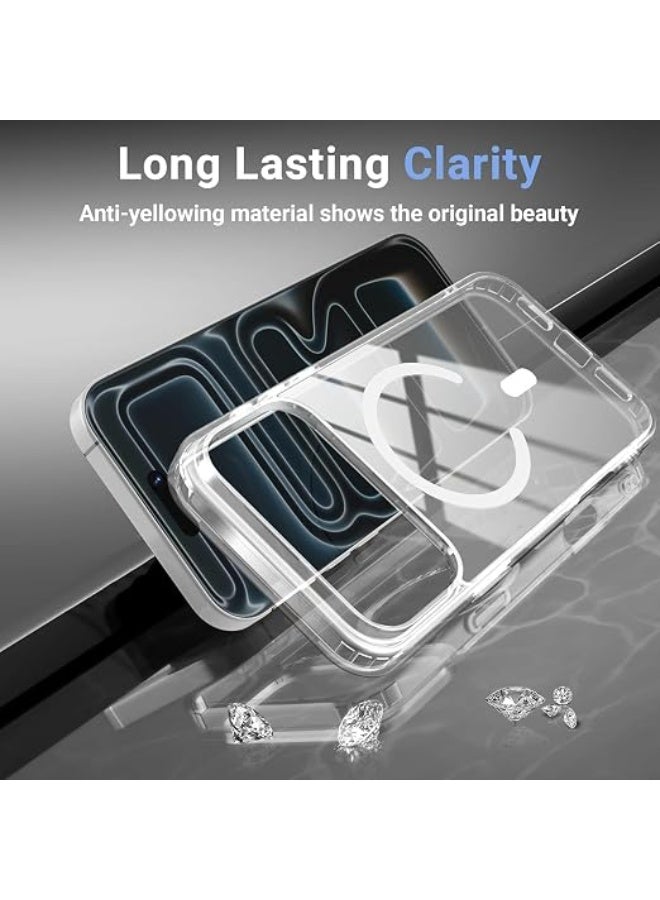 Magsafe Case for iPhone 17 Pro Max - Magsafe Clear Cover Magnetic Wireless Charging Support, Shockproof Protection, Scratch-Resistant, Anti Yellowing for iPhone 17 Pro Max - Clear - Image 3