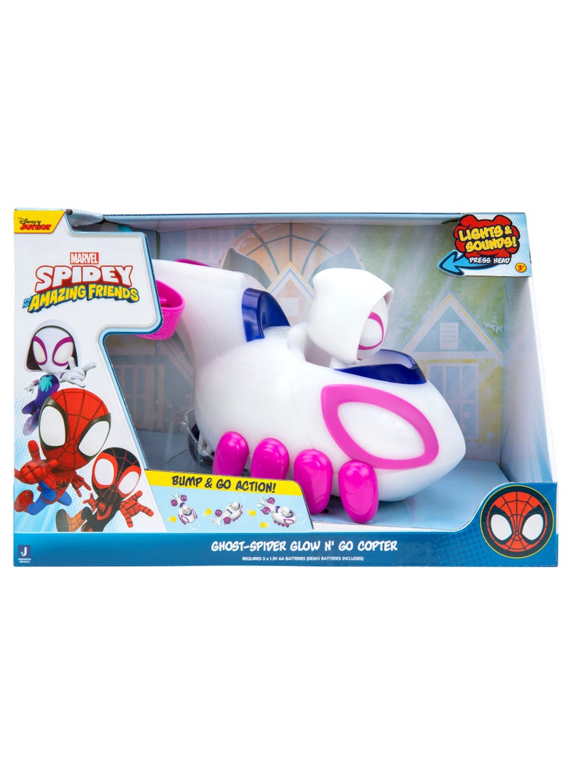 MARVEL Spidey N Friends Ghost-Spider Glow N' Go Copter Feature Vehicle | Marvel | Spiderman | Toy Vehicle | Gift for Kids - Image 5