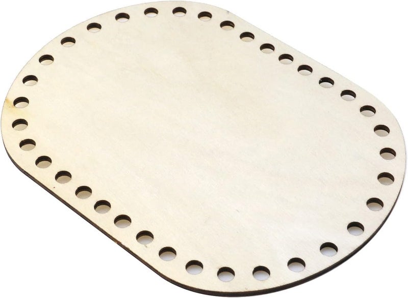 Cliths 4 Pcs Oval Wooden Basket Bottom Shapers - DIY Craft Bases for Knitting, Crochet Bags, and Basket Weaving - Blank Hollow Design - 5.91x7.87 inch, 3mm Thick - Image 2